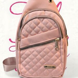 Pink Quilted Backpack
